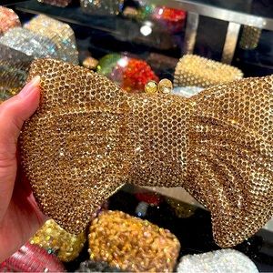 Rhinestone Bow Clutch